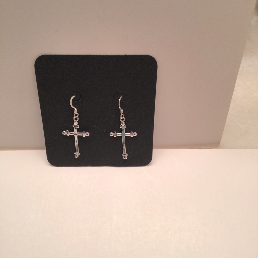 Sterling Silver Cross Earrings